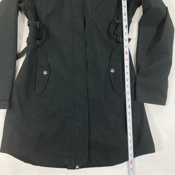 ATHLETA Midtown Rain Trench Coat Hooded | Dark Gray | Women’s Size M Waterproof - Picture 6 of 16